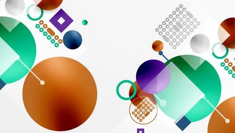 Circles and elements geometric abstract background 스톡 일러스트