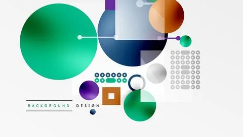 Circles and elements geometric abstract background Illustrazione stock