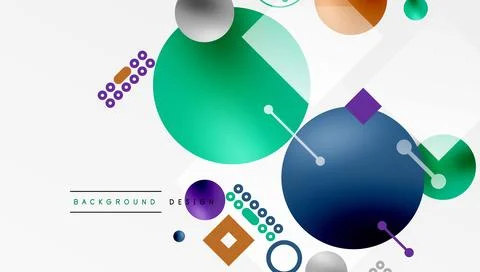 Circles and elements geometric abstract background Stock Illustration