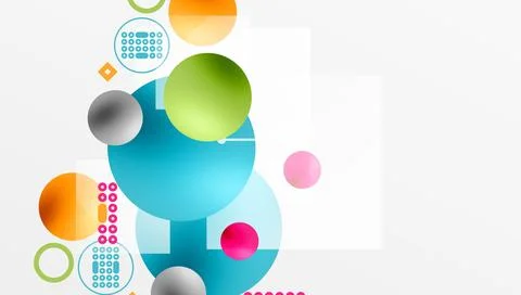Circles and elements geometric abstract background Stock Illustration