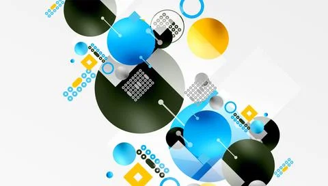 Circles and elements geometric abstract background 스톡 일러스트