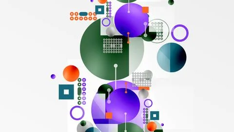 Circles and elements geometric abstract background Stock Illustration