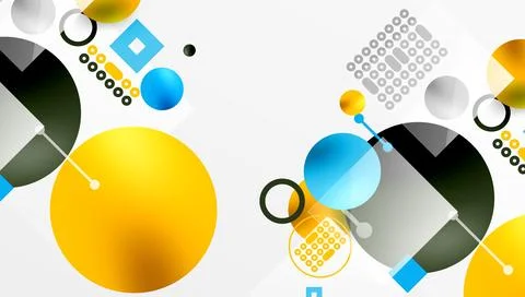 Circles and elements geometric abstract background Stock Illustration