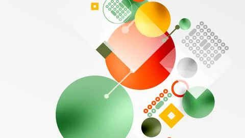 Circles and elements geometric abstract background Stock Illustration