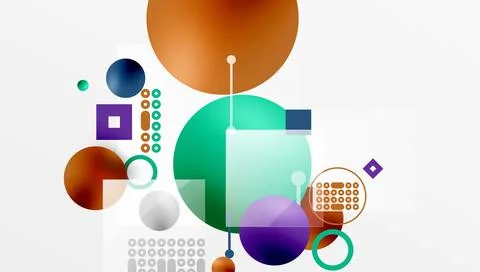 Circles and elements geometric abstract background Stock Illustration