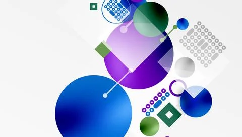 Circles and elements geometric abstract background Illustrazione stock