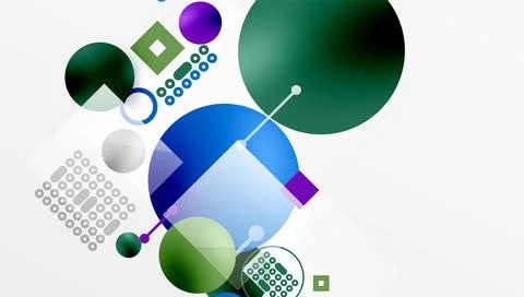 Circles and elements geometric abstract background Stock Illustration