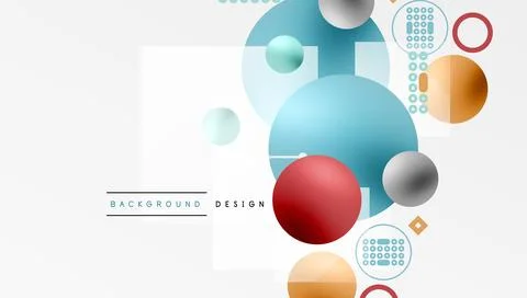 Circles and elements geometric abstract background Stock Illustration