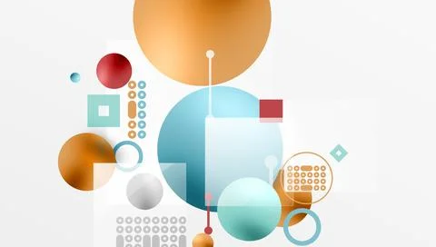 Circles and elements geometric abstract background Stock Illustration