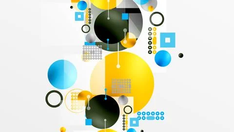 Circles and elements geometric abstract background 스톡 일러스트