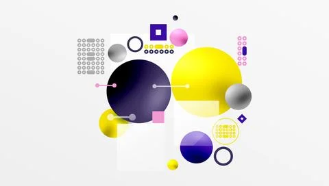 Circles and elements geometric abstract background Stock Illustration