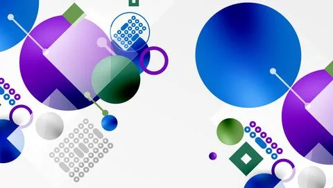 Circles and elements geometric abstract background Stock Illustration
