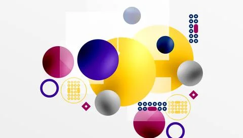 Circles and elements geometric abstract background Stock Illustration