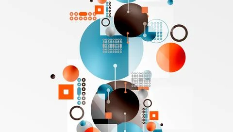 Circles and elements geometric abstract background Illustrazione stock