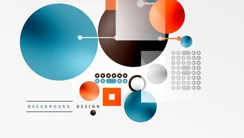 Circles and elements geometric abstract background Illustrazione stock