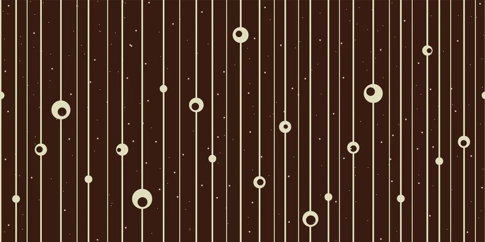 Circles and lines, seamless pattern. Brown and beige colors. Design for cov.. Illustrazione stock