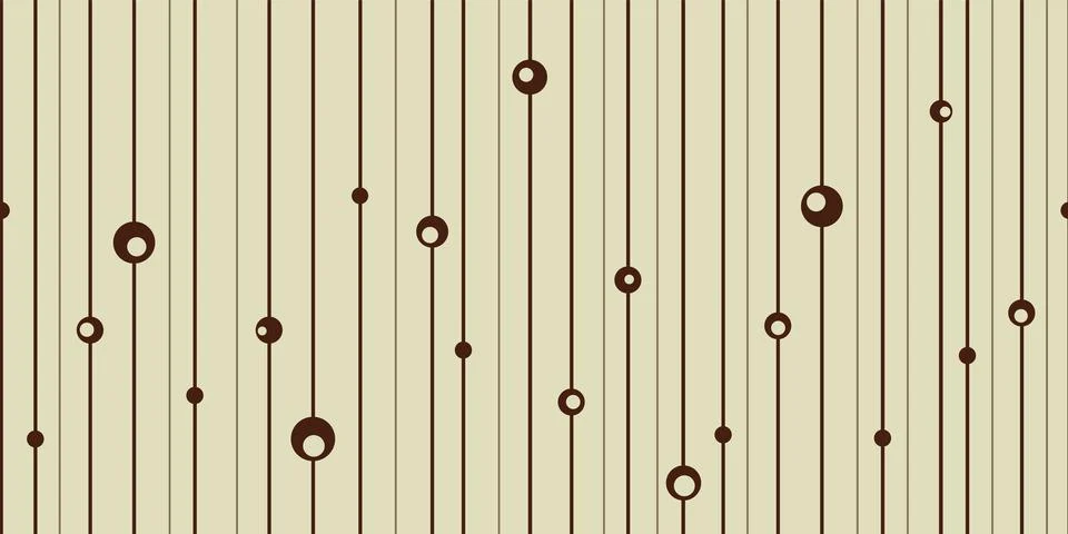 Circles and lines, seamless pattern. Brown and beige colors. Design for cov.. Stock Illustration