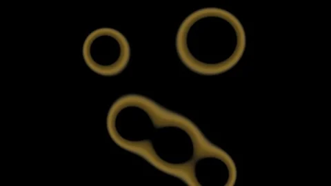 Circles and shapes forming patterns on black background Video stock 338288985