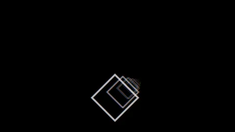 Circles and squares move in a pattern on a black background Stock Footage 339089368