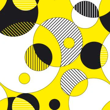 Circles and stripes vector seamless pattern Stock Illustration
