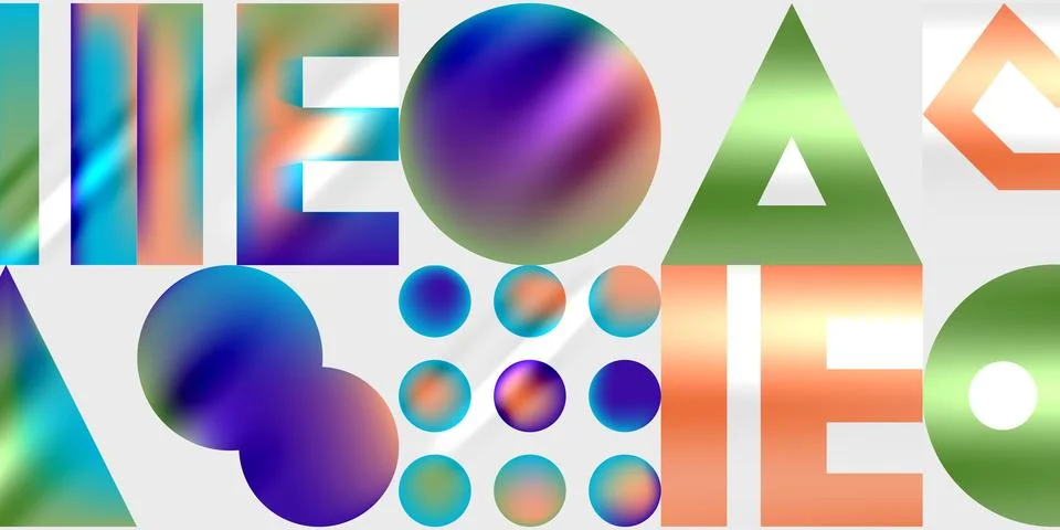 Circles and triangles modern art. Vector Illustration For Wallpaper, Banner Stock Illustration