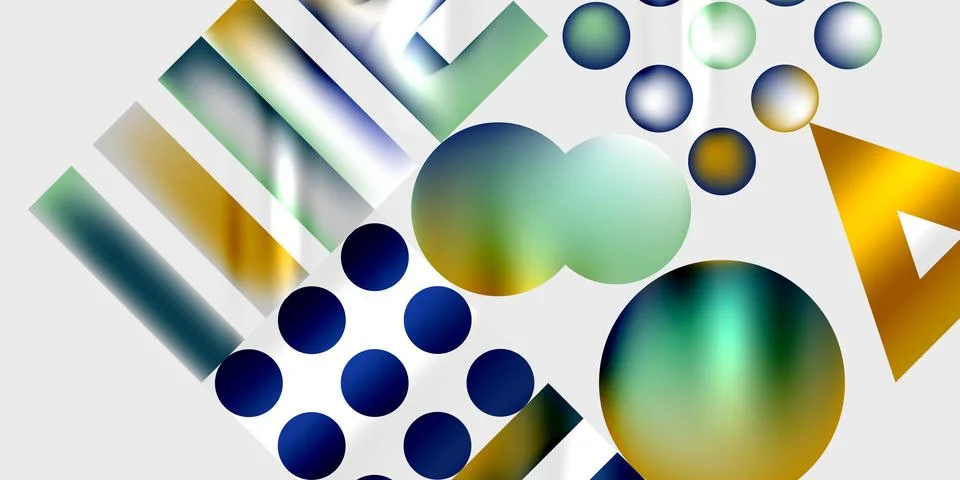 Circles and triangles modern art. Vector Illustration For Wallpaper, Banner, 스톡 일러스트