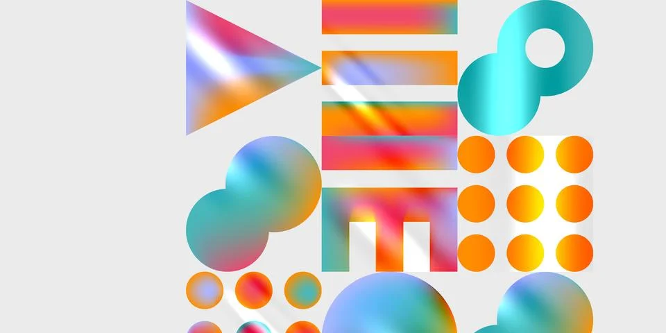 Circles and triangles modern art. Vector Illustration For Wallpaper, Banner, Stock Illustration