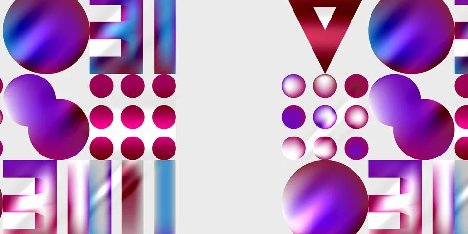 Circles and triangles modern art. Vector Illustration For Wallpaper, Banner, Stock Illustration