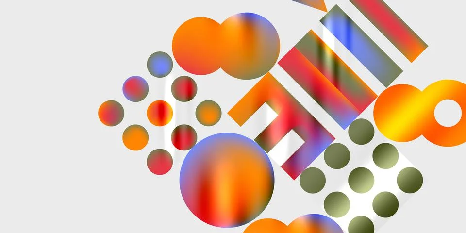 Circles and triangles modern art. Vector Illustration For Wallpaper, Banner, Stock Illustration