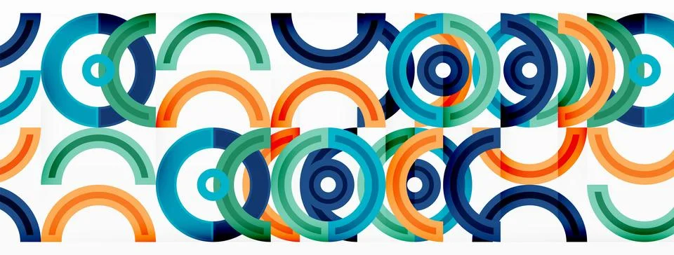 Circles are arranged in a grid pattern abstract background and feature a range Stock Illustration