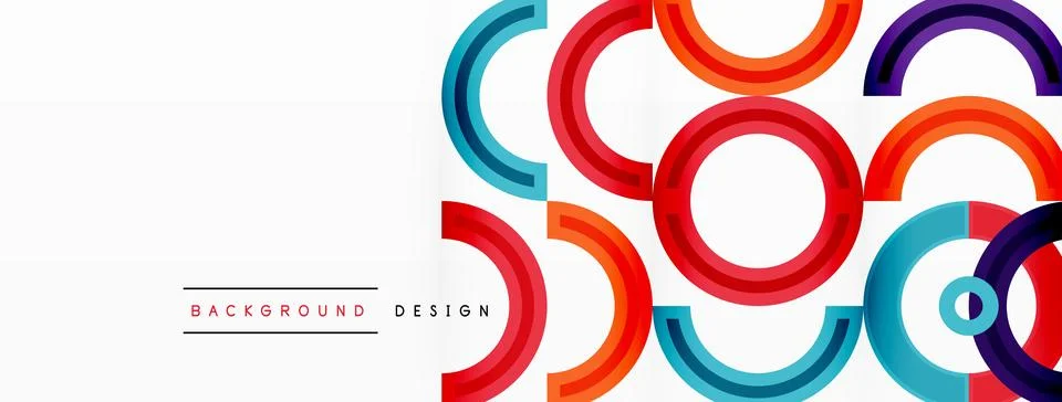 Circles are arranged in a grid pattern abstract background and feature a range Illustrazione stock