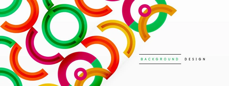 Circles are arranged in a grid pattern abstract background and feature a range Illustrazione stock