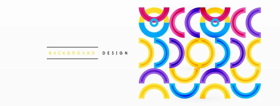 Circles are arranged in a grid pattern abstract background and feature a range Illustrazione stock