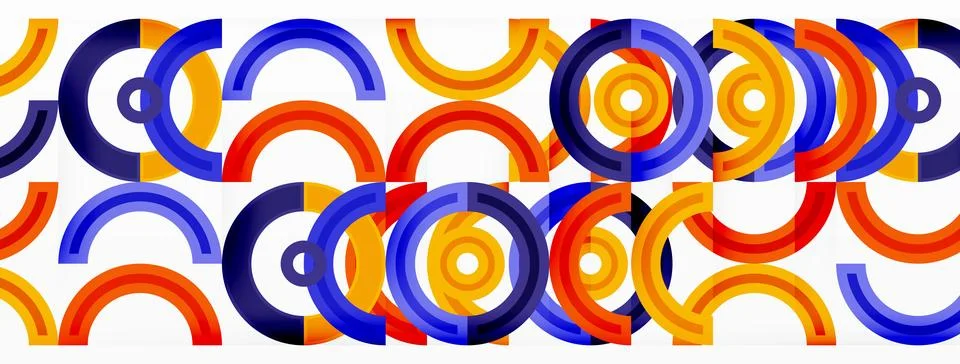 Circles are arranged in a grid pattern abstract background and feature a range Stock Illustration