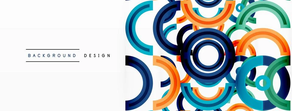 Circles are arranged in a grid pattern abstract background and feature a range Illustrazione stock