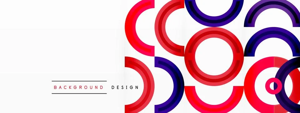 Circles are arranged in a grid pattern abstract background and feature a range Illustrazione stock