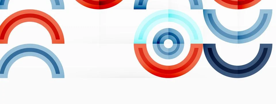 Circles are arranged in a grid pattern abstract background and feature a range Illustrazione stock