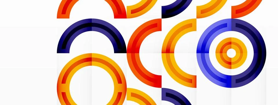 Circles are arranged in a grid pattern abstract background and feature a range Stock Illustration