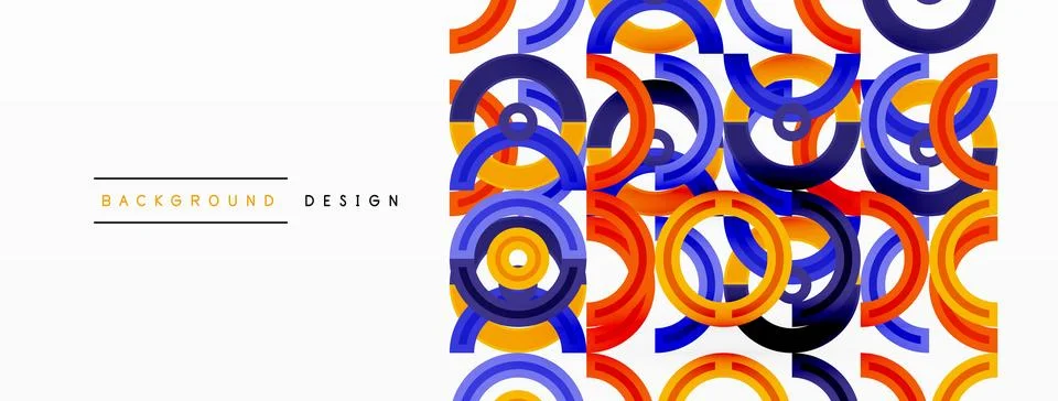 Circles are arranged in a grid pattern abstract background and feature a range Illustrazione stock