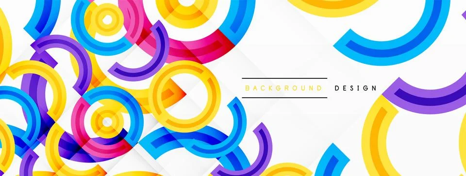 Circles are arranged in a grid pattern abstract background and feature a range Illustrazione stock