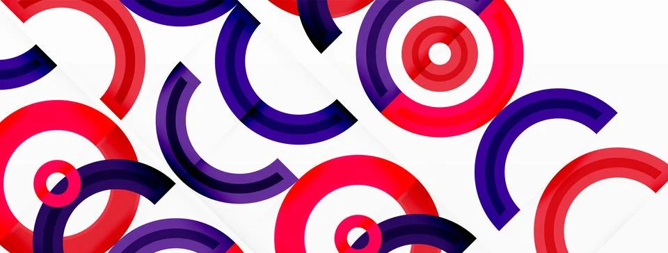Circles are arranged in a grid pattern abstract background and feature a range Illustrazione stock