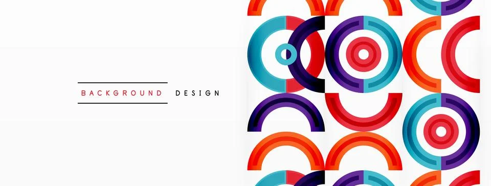 Circles are arranged in a grid pattern abstract background and feature a range Illustrazione stock