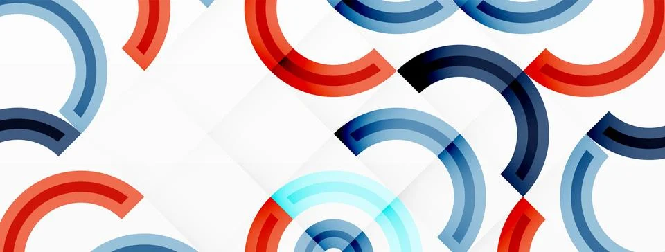 Circles are arranged in a grid pattern abstract background and feature a range Illustrazione stock