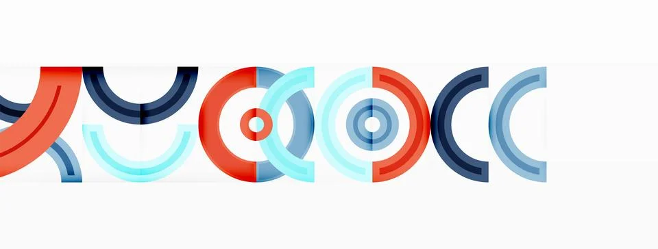 Circles are arranged in a grid pattern abstract background and feature a range Illustrazione stock
