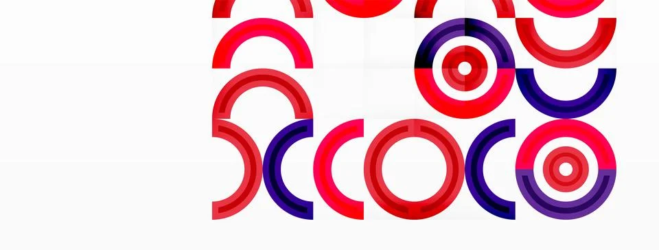 Circles are arranged in a grid pattern abstract background and feature a range Illustrazione stock