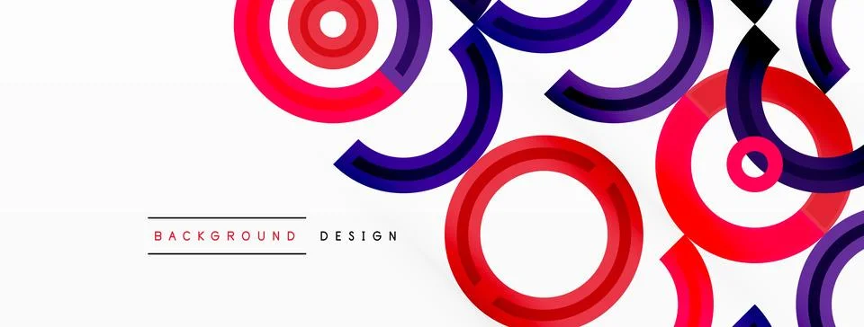 Circles are arranged in a grid pattern abstract background and feature a range Illustrazione stock
