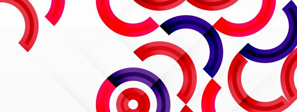 Circles are arranged in a grid pattern abstract background and feature a range Illustrazione stock