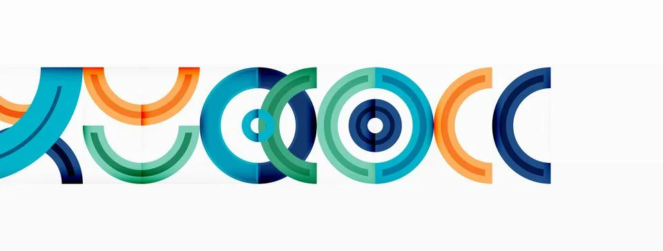 Circles are arranged in a grid pattern abstract background and feature a range Illustrazione stock