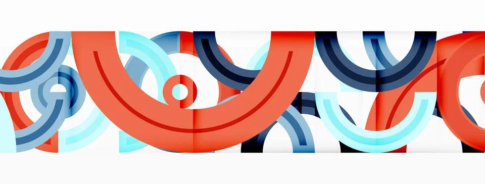 Circles are arranged in a grid pattern abstract background and feature a range Illustrazione stock