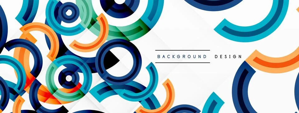 Circles are arranged in a grid pattern abstract background and feature a range Illustrazione stock